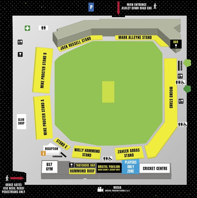 Bristol Cricket Ground Seating Plan