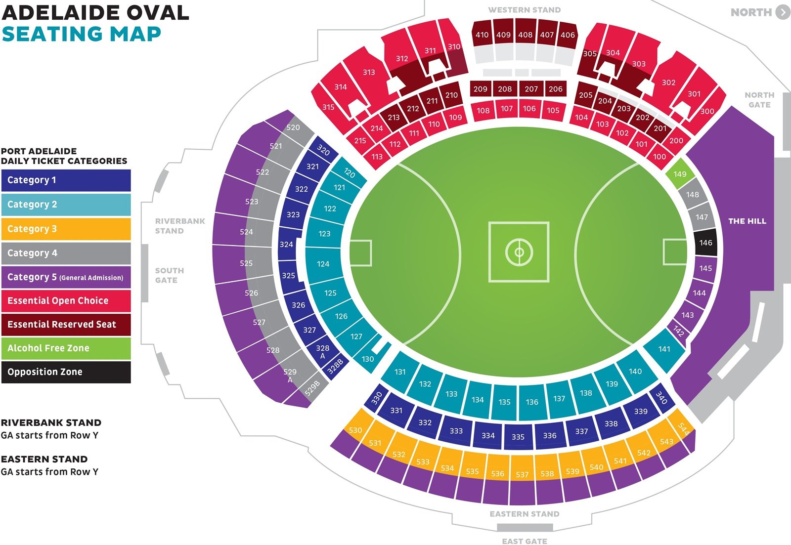 Adelaide Oval Seating Plan