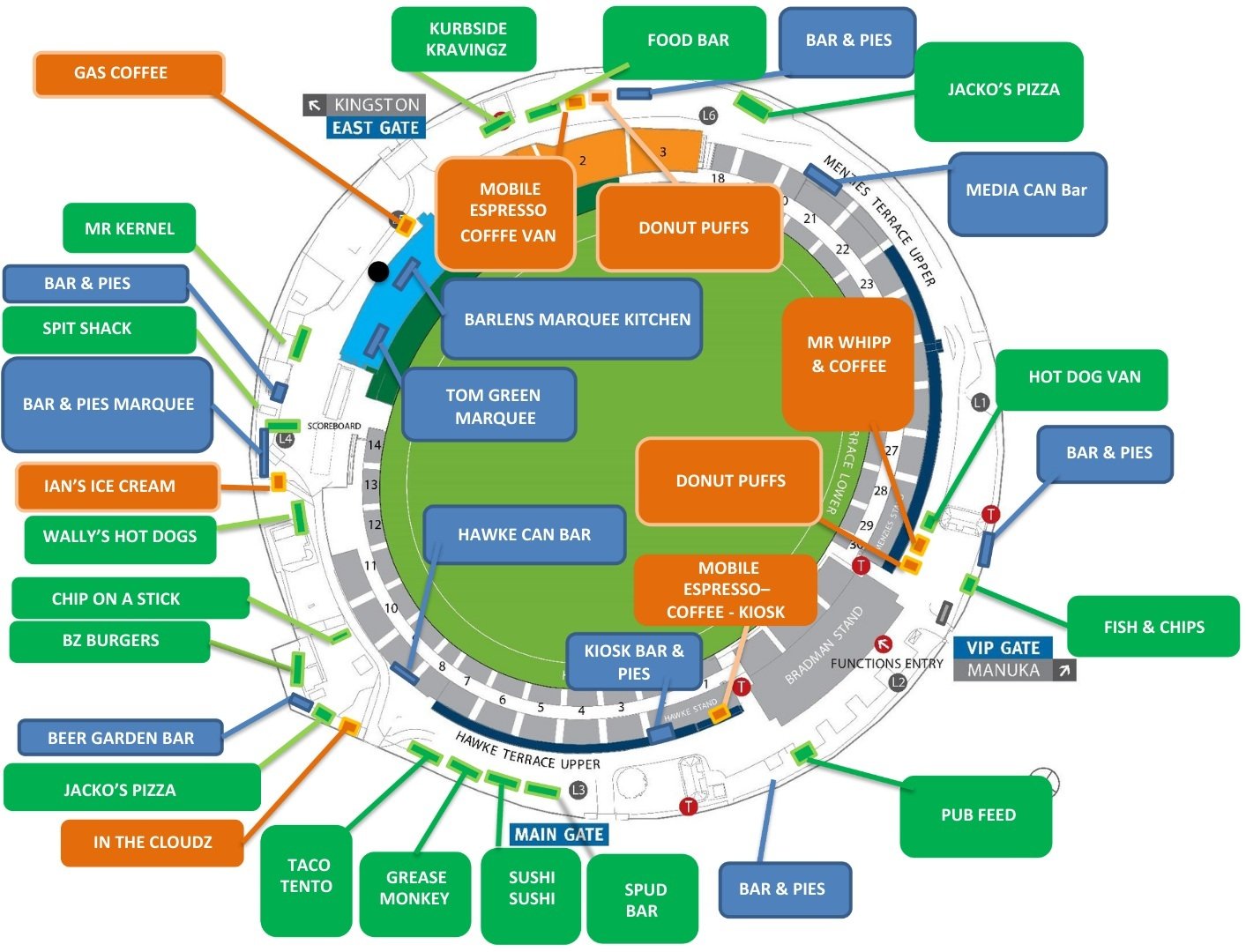 Manuka Oval Seating Plan