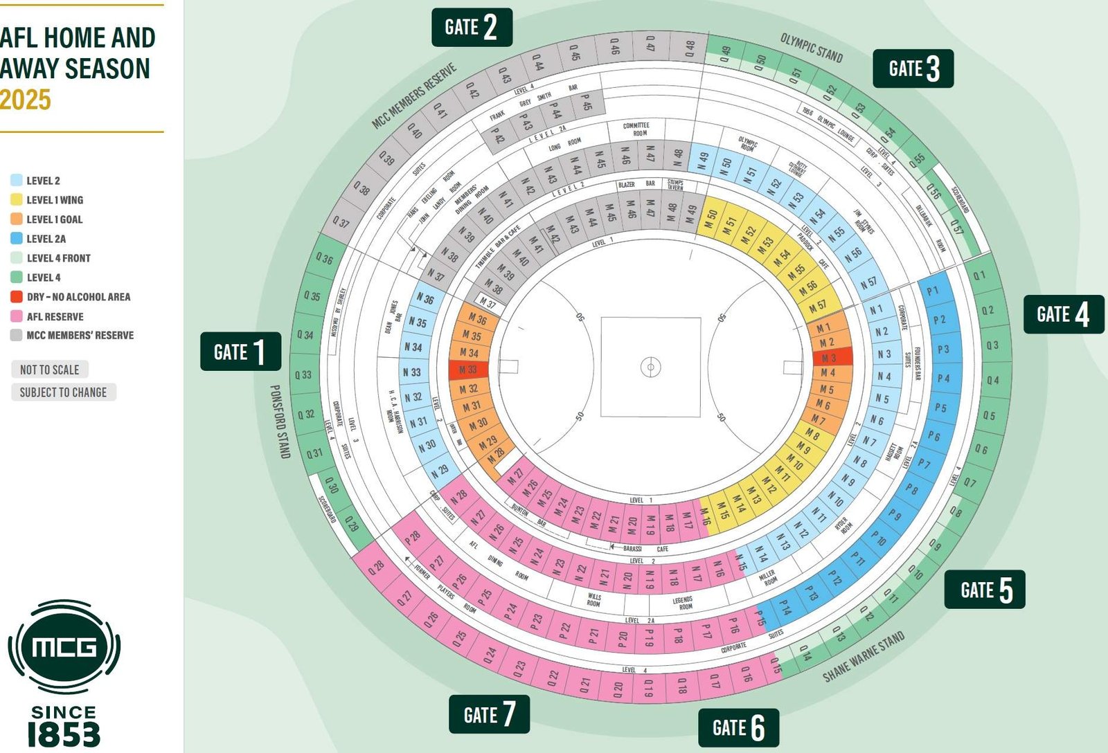 Melbourne Cricket Ground Seating Plan