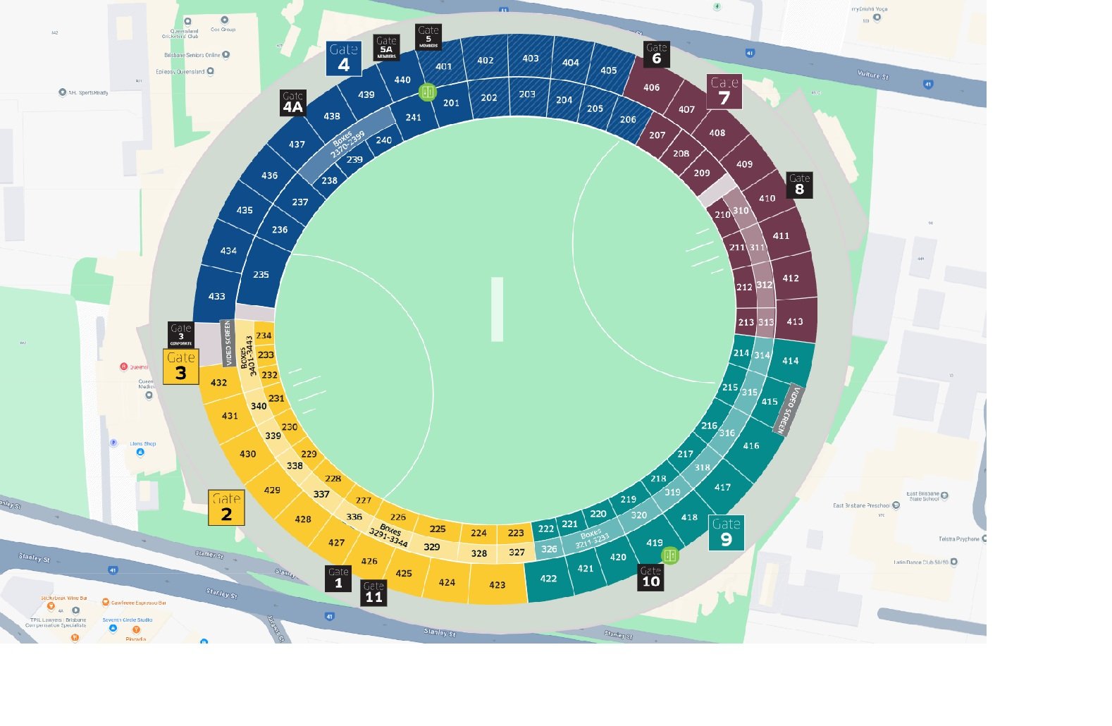The Gabba Seating Plan